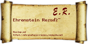 Ehrenstein Rezső névjegykártya